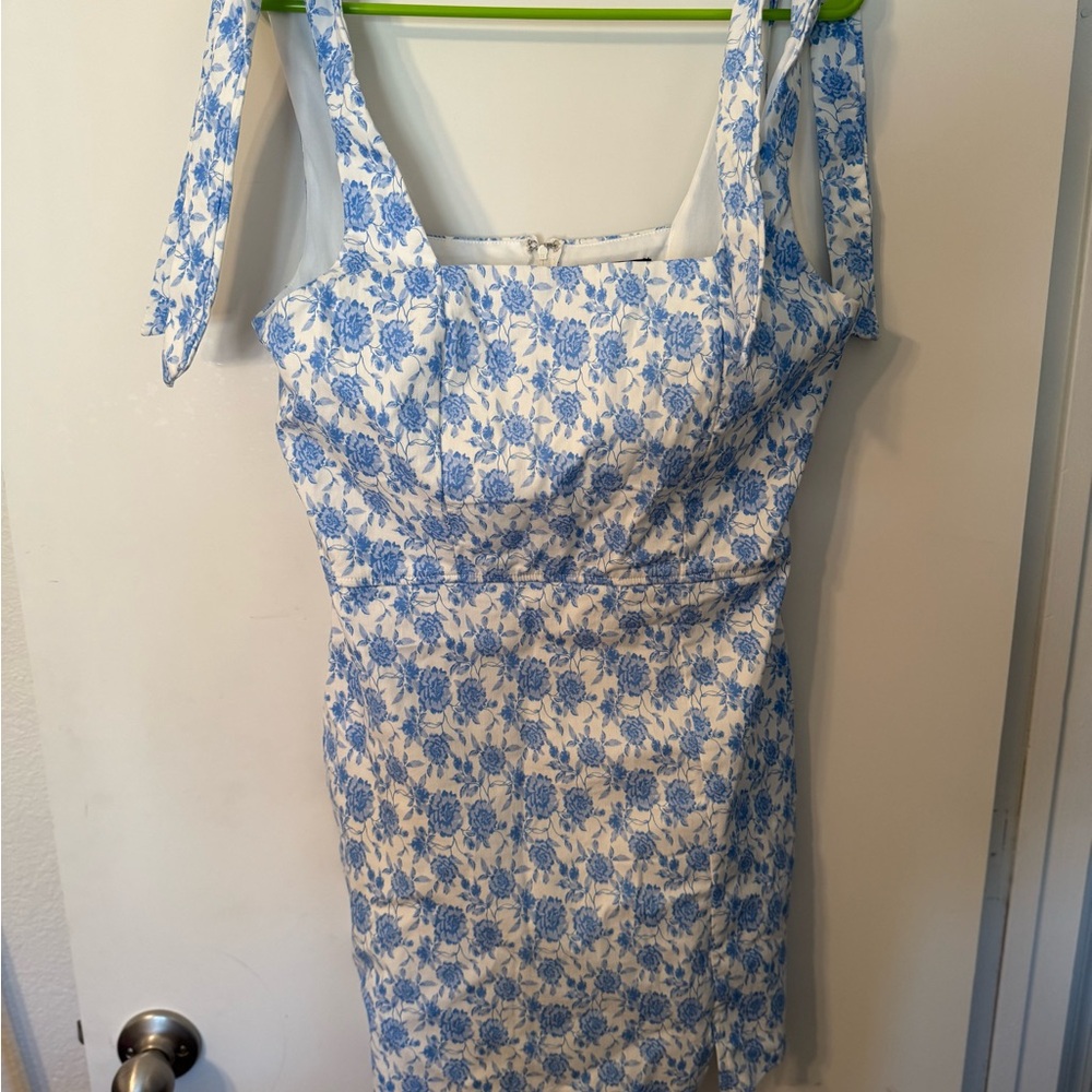 Trixxi Blue and White Floral Mini Dress